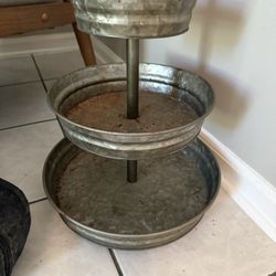Galvanized three tier tray