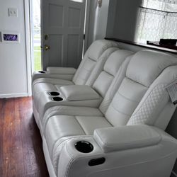 Power Reclining Living Room Set With LED