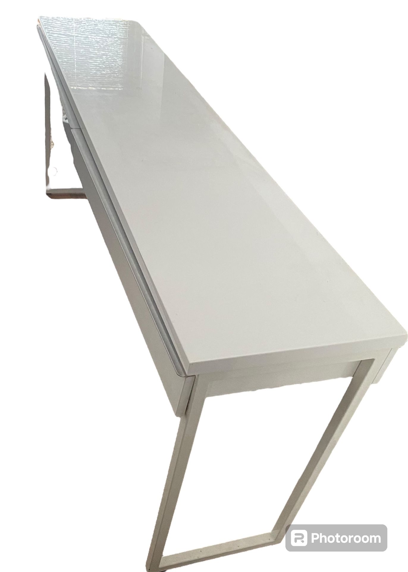 Desk Tv Stand Tall High White Cream Long Narrow Drawers Table Stand Media