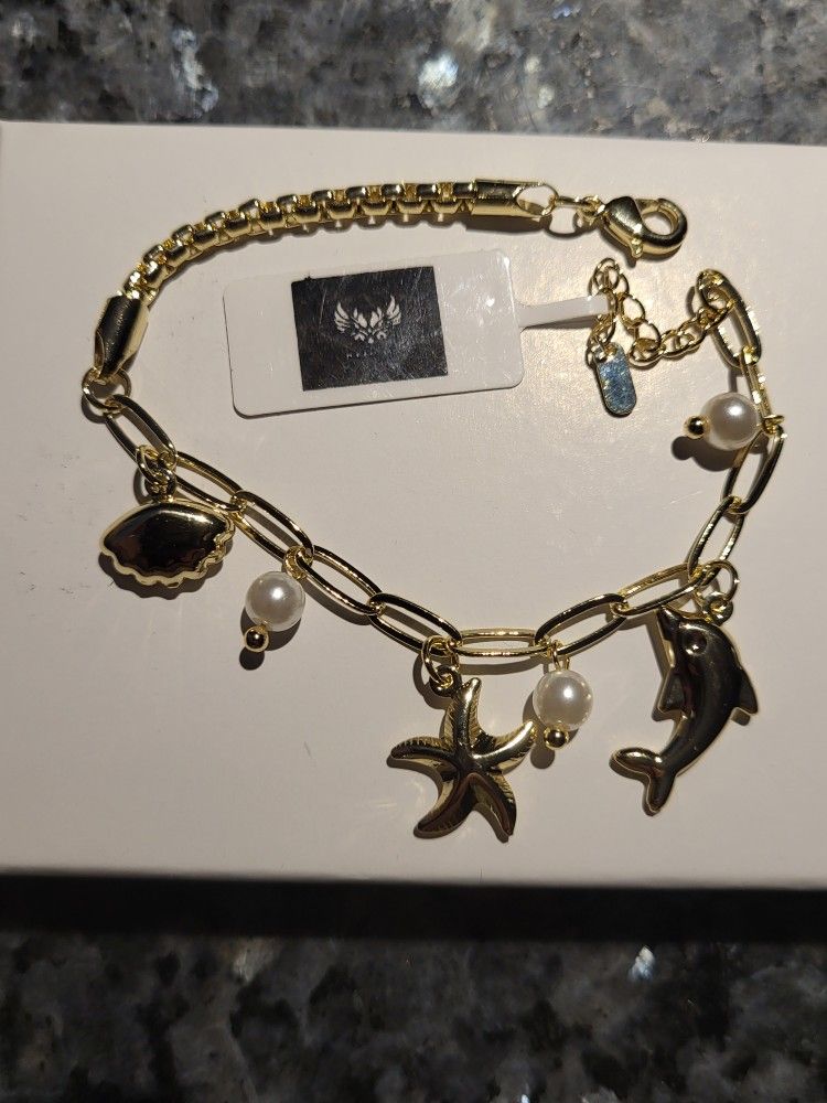 New Sealife Charm Bracelet 14k Gold Filled