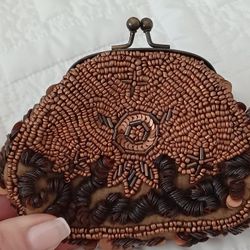 Chan Luu - Designer Bronze & Gold Sequins & Beaded Evening Small Purse