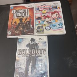 Wii Games Call Of Duty Guitar Hero 3 Cooking Mama