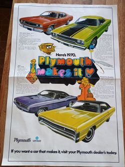 Mopar 1970  " Plymouth Makes It!!  Poster