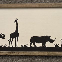 Wall Art - Wild Animal Silhouette - 30x8