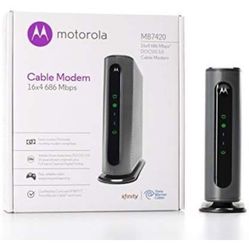 MOTOROLA 16x4 Cable Modem, Model MB7420, 686 Mbps DOCSIS 3.0, Certified by Comcast XFINITY, Charter Spectrum, Time Warner Cable, Cox, BrightHouse, and