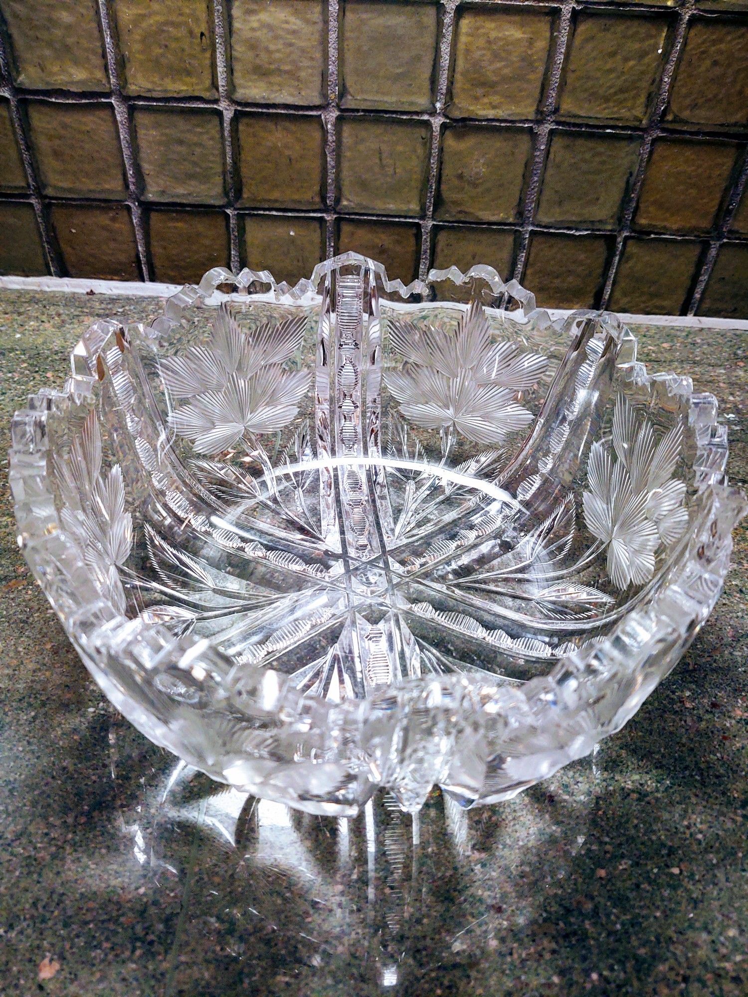Vintage Libbey Cut Crystal Bowl