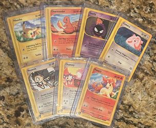 Pokemon Tcg - Expedition Base Set LOT 8 cards - E readers- Pikachu Charmander Clefairy Meowth