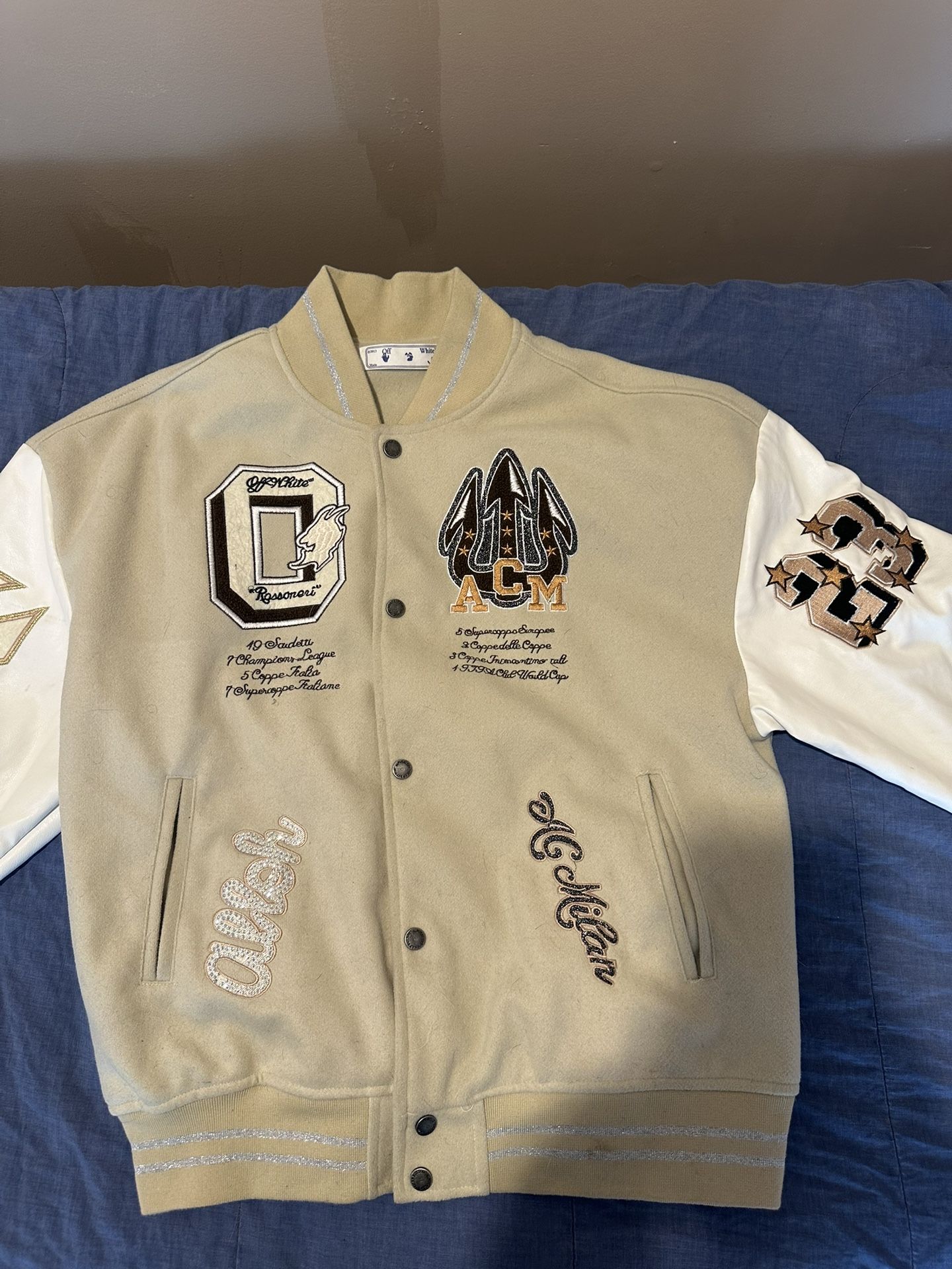 2013 Off White Varsity Jacket