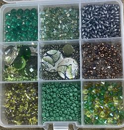 Beautiful Green Tone Glass Beads