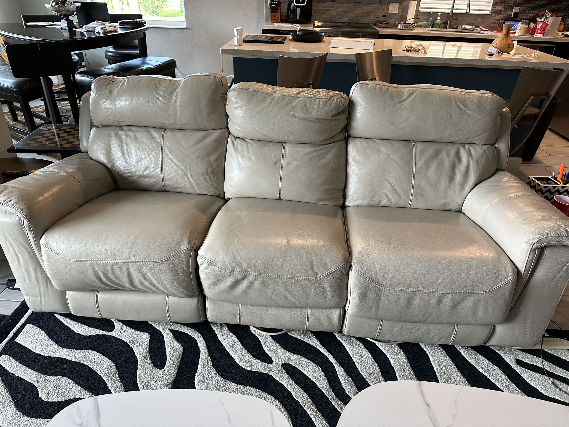 Leather Sofa 91 Inch