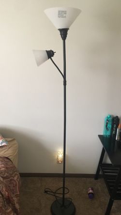 Black and white torchiere lamp