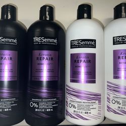 4 Tresemme Cruelty-free Keratin Repair Shampoo Conditioner Damaged Hair 28 oz