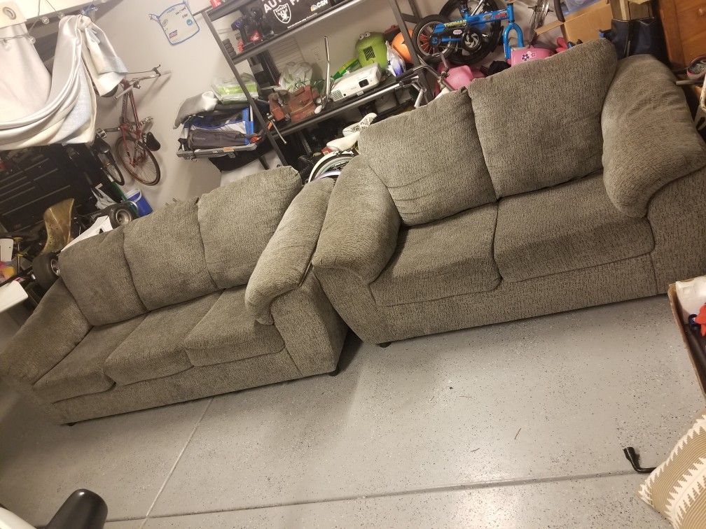 Grey couch & love seat set