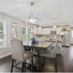 Counter Height Dining Table with bench + 4 chairs