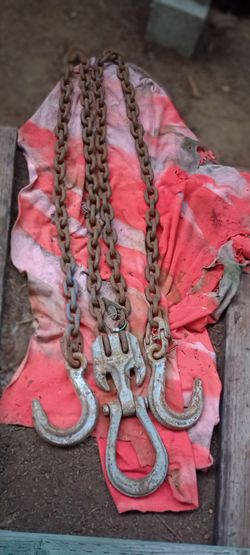 1/2 Inch Dual Leg Towing/Lifting Chain Sling – 9.5ft with 6x8 Hooks