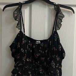 Brand New Black Floral Cami Size XL Juniors 