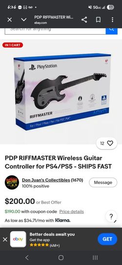 PDP Riffmaster wireless guitar controller for PS5, PS4,