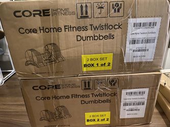 CORE HOME FITNESS ADJUSTABLE DUMBELL SET (2) 5-50 lbs - BRAND NEW