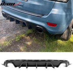 Fits 2012-2021 Jeep Grand Cherokee SRT V1 Shark Fin Rear Diffuser Carbon Fiber Print