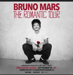 Bruno Mars/Black South parking pass/Sept 19 (Sat)/Hard Rock