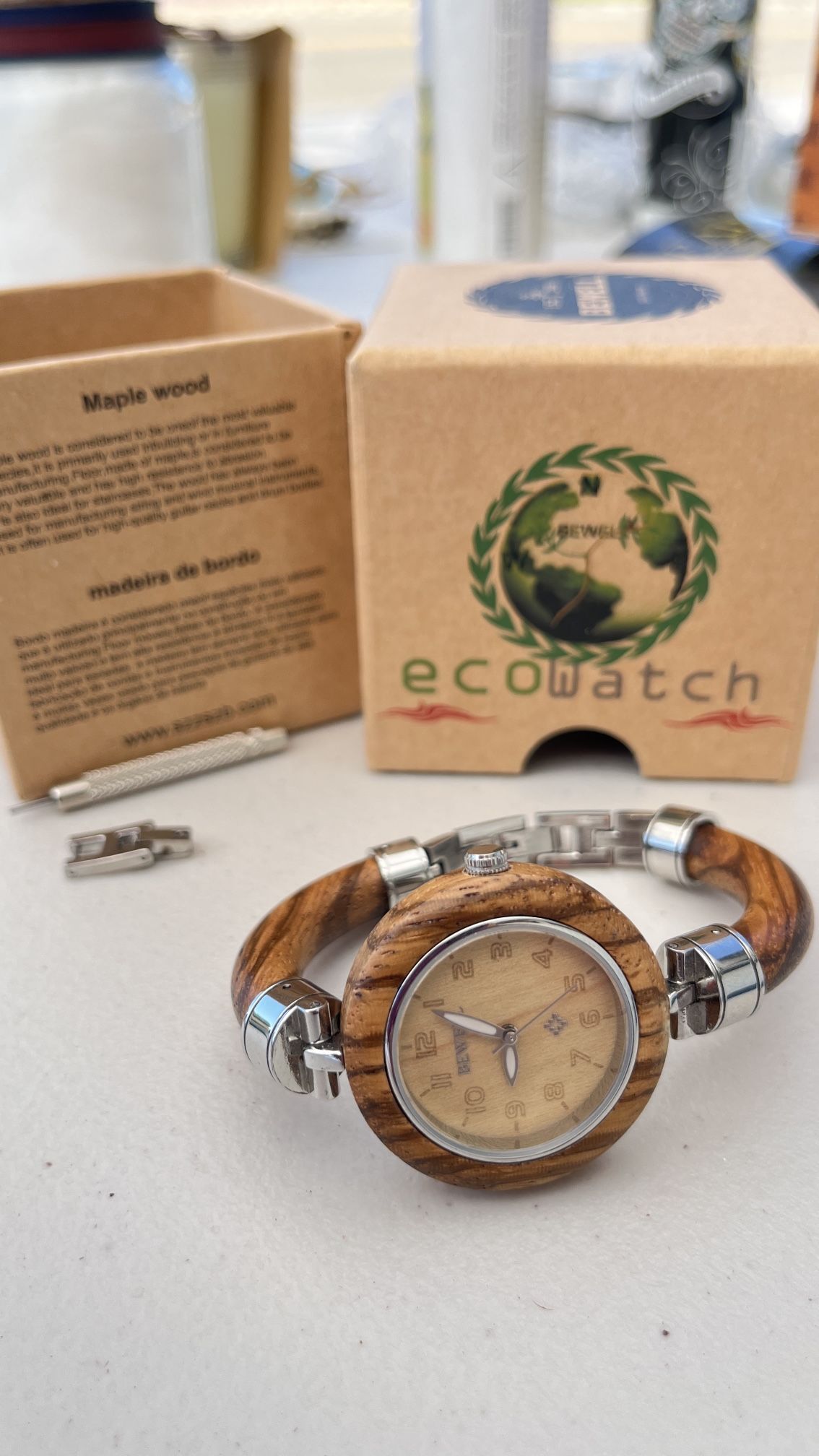 Bewell Wood Ecowatch Watch