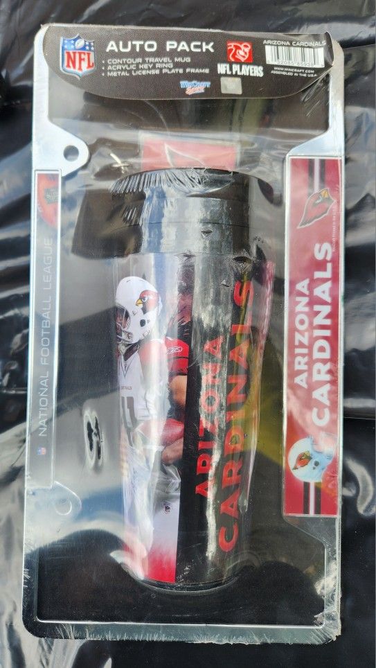 Arizona Cardinals Travel Mug And Metal License Frame Plate