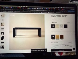 Sydney 95” Black Marble Table