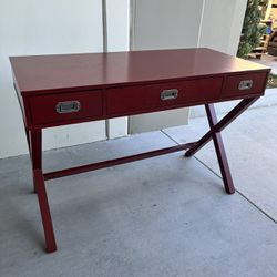 New In Box 44x20x30 Inches Tall Threshold Lava Red Contemporary Writing Accent Desk Table Modern Wooden Furniture With Drawers 