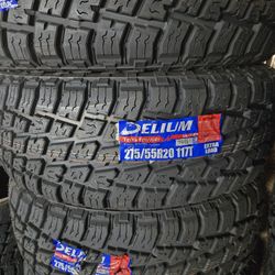 (4) 275/55r20 Delium A/T Tires 275 55 20 Inch AT