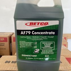 BETCO Af79 Concentrate  Acid Free Bathroom Disinfectant 2L  Non acid formula is safe for use on all hard, nonporous water washable surfaces.