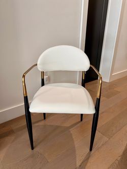 Eligah Vegan Leather Upholstered Dining Arm Chair