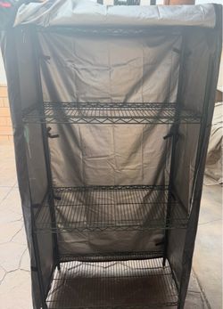 Commercial wire rack 60 W x 72 H x 18 D With security hood cover