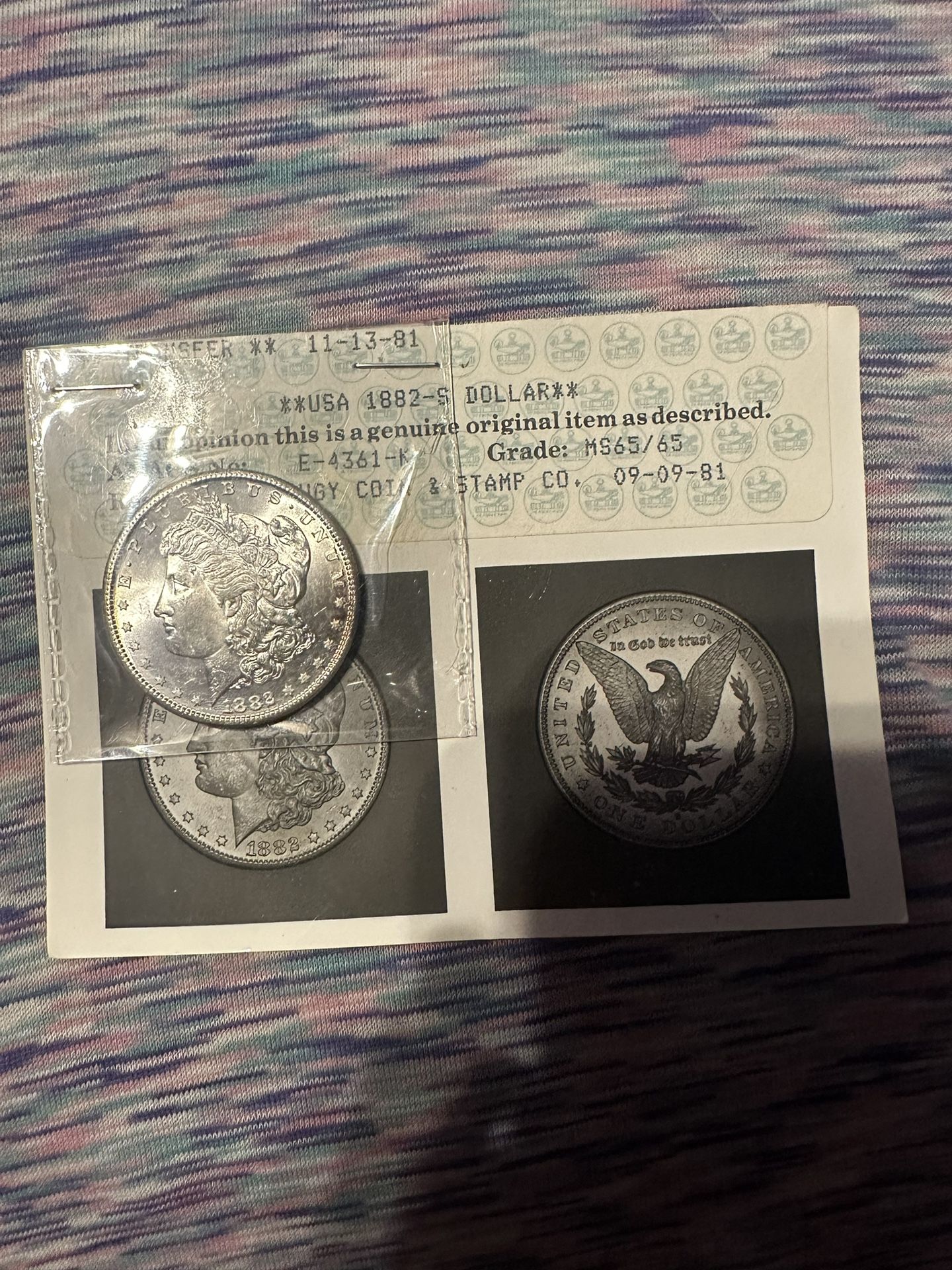 1882-S Morgan silver dollar