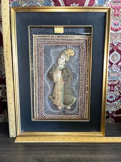 Vintage Thai Needlepoint In Frame