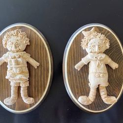 Vintage 1970 Raggedy Ann and Andy Dough Art