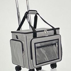 Rolling Tote Bag with 15 Pockets