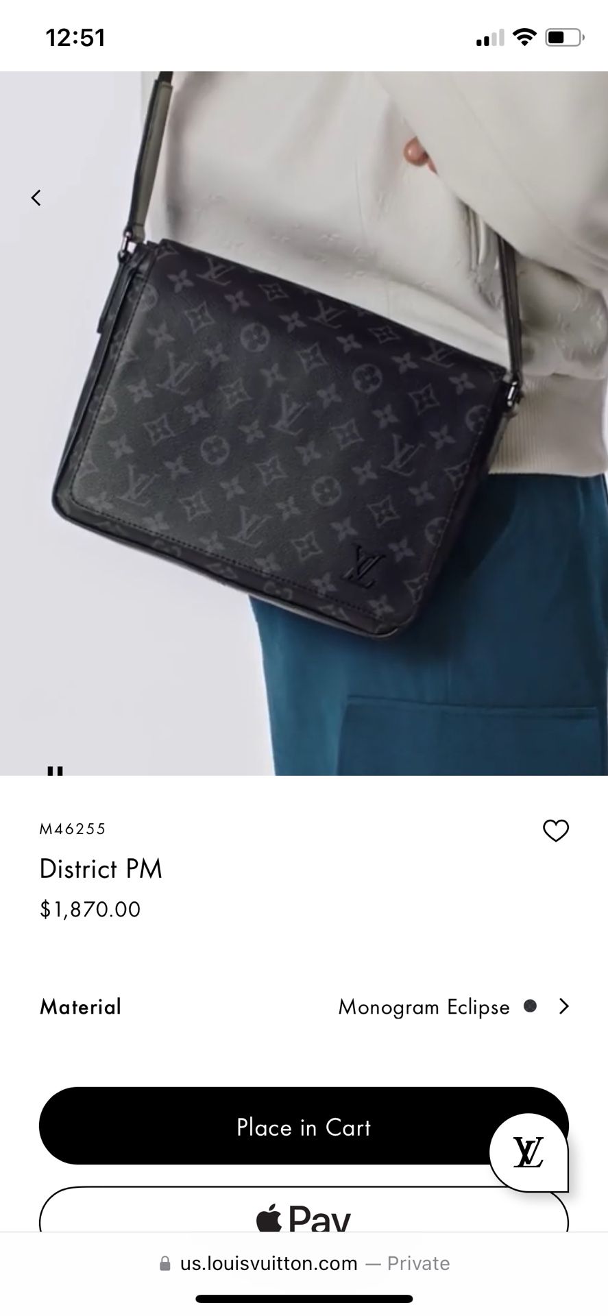 Louis Vuitton- Messenger Bag-District Pm