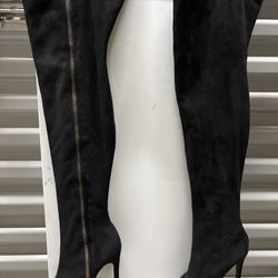 Black Over The Knee Heeled Boots