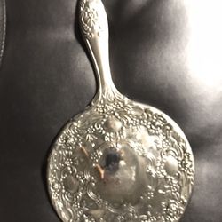 Vintage  Silver Hand Mirror