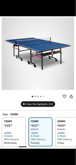 STIGA Blue Ping Pong Table with Wheels (new paddles and balls included)