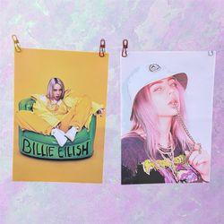 Billie Eilish Canvas Poster Print Wall Art Aesthetic 11x16 Set Of 2