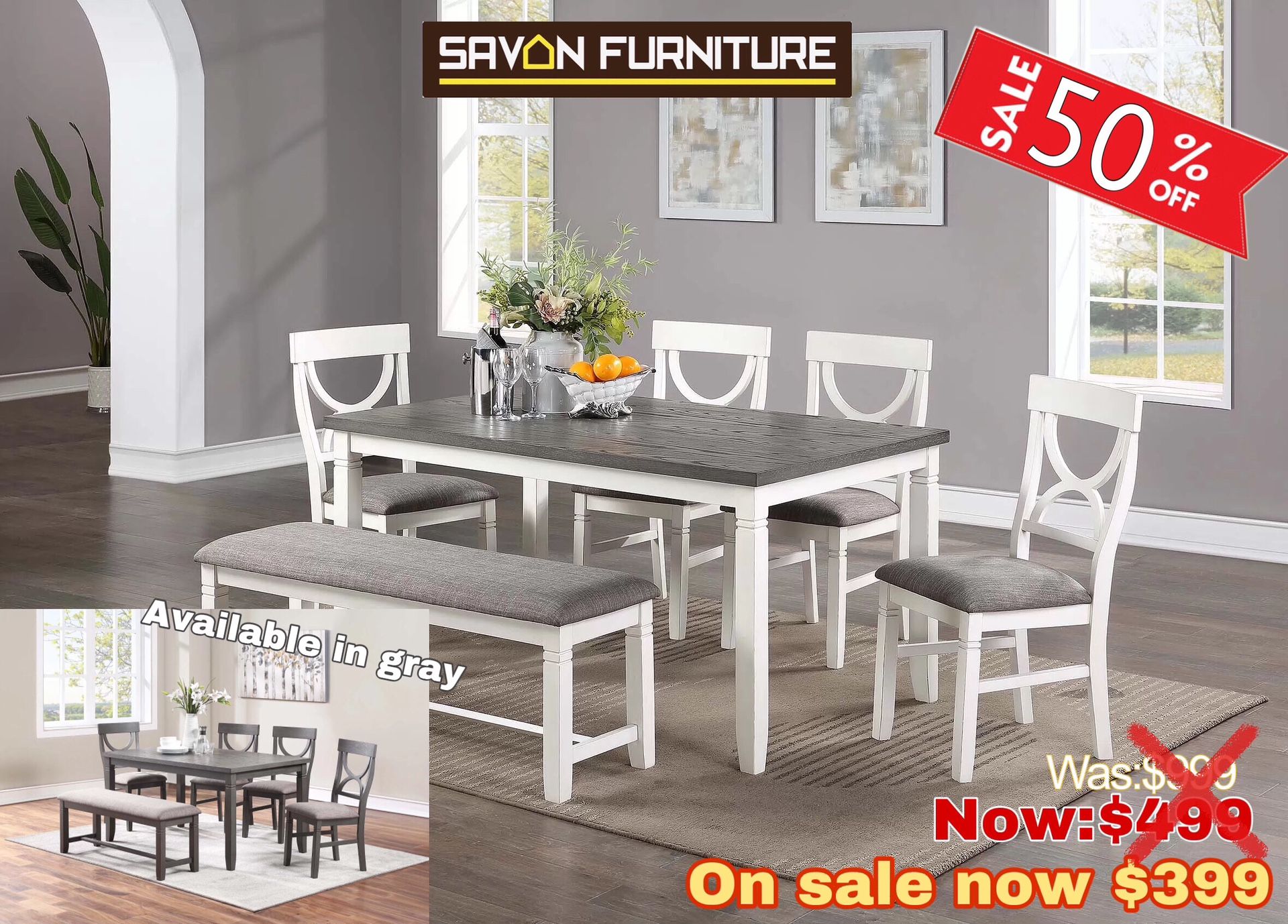 Beautiful 6 Pc Dining Table Set