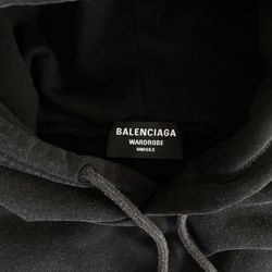 Balenciaga STRIKE 1917 HOODIE OVERSIZED IN BLACK