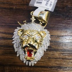 10KT Diamond Lion Charm