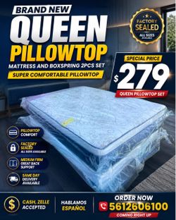 🟢NEW QUEEN PILLOWTOP SET $279