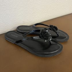 Black sandals with Flower-Alfani brand