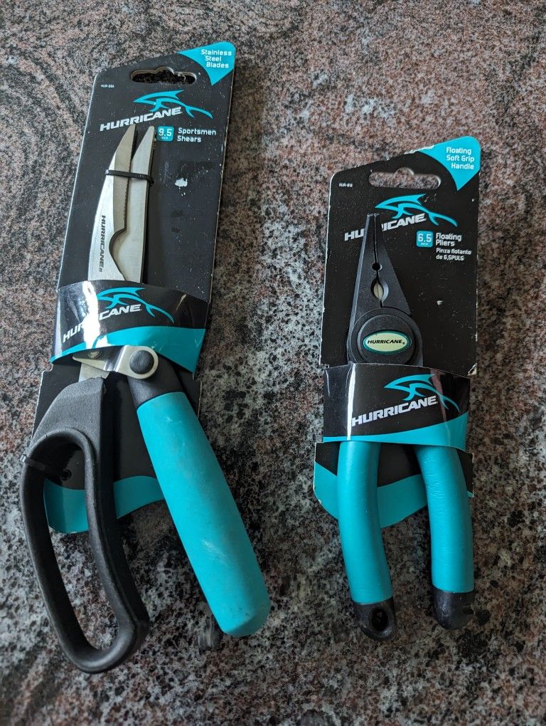 2 HURRICANE 9.5" Sportsmen Shears / 6.5" Floating pliers (each $10