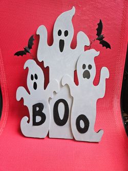 Halloween Ghost BOO Wood Decoration
