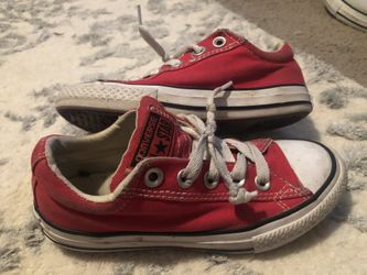 Red converse shoes