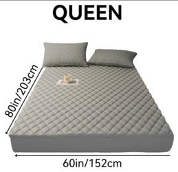 Waterproof  Mattress Protector Cover (Queen) Grey
